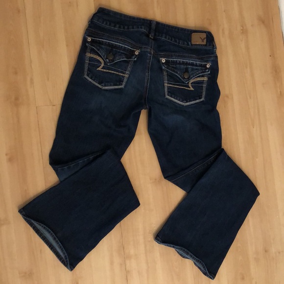 AE Dark Wash Mid rise Flare Jean - Picture 4 of 10